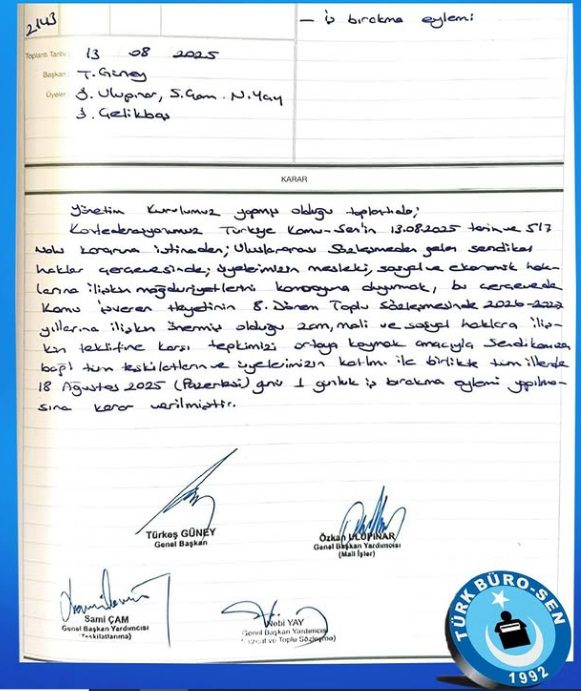 Türk Büro Sen eylemi